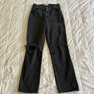 Abercrombie & Fitch Stylish Black Distressed Women Jeans